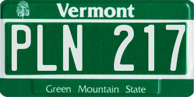VT license plate PLN217