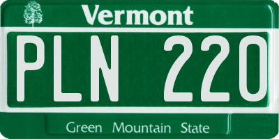 VT license plate PLN220