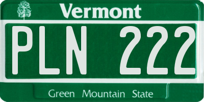 VT license plate PLN222