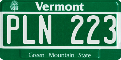 VT license plate PLN223