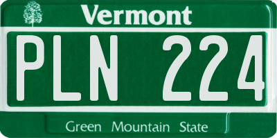 VT license plate PLN224