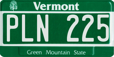 VT license plate PLN225