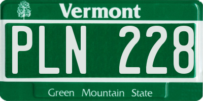 VT license plate PLN228