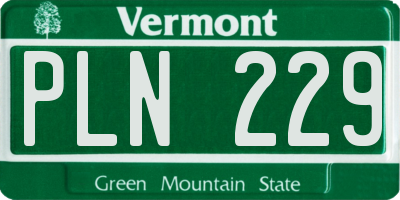VT license plate PLN229