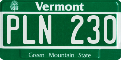 VT license plate PLN230