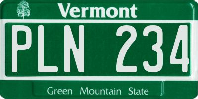 VT license plate PLN234