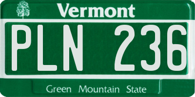 VT license plate PLN236