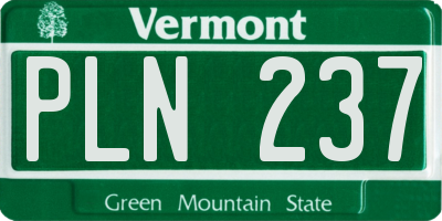 VT license plate PLN237
