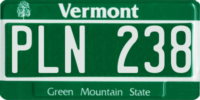 VT license plate PLN238