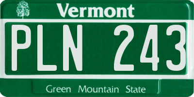 VT license plate PLN243