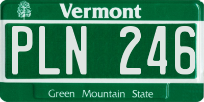 VT license plate PLN246