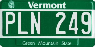 VT license plate PLN249