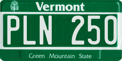 VT license plate PLN250