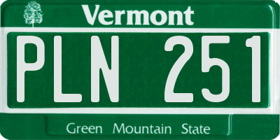 VT license plate PLN251