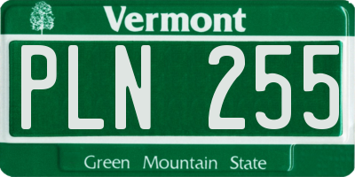 VT license plate PLN255