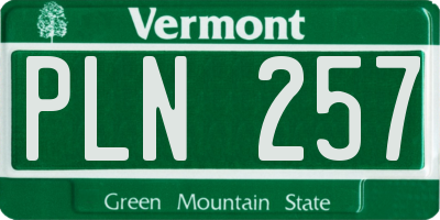 VT license plate PLN257