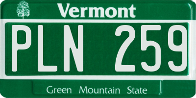 VT license plate PLN259