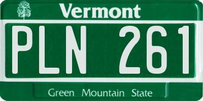 VT license plate PLN261