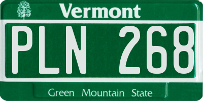 VT license plate PLN268
