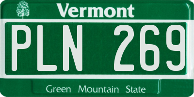 VT license plate PLN269