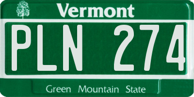 VT license plate PLN274