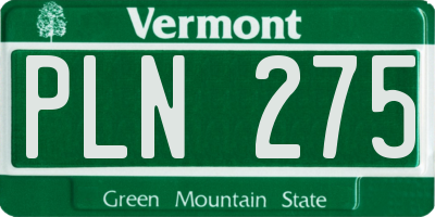 VT license plate PLN275