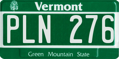 VT license plate PLN276