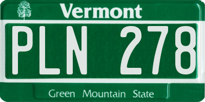 VT license plate PLN278