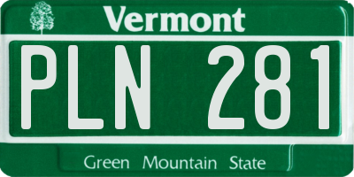 VT license plate PLN281