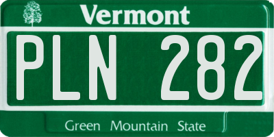VT license plate PLN282