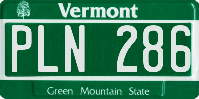 VT license plate PLN286