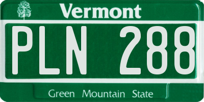 VT license plate PLN288