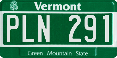 VT license plate PLN291
