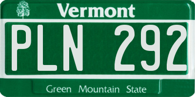 VT license plate PLN292