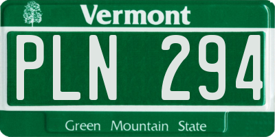 VT license plate PLN294