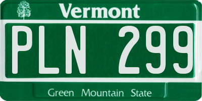 VT license plate PLN299
