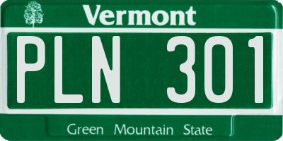 VT license plate PLN301