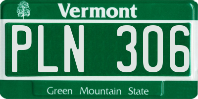 VT license plate PLN306