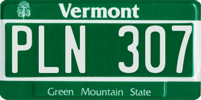 VT license plate PLN307