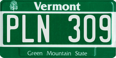VT license plate PLN309