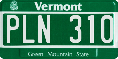 VT license plate PLN310