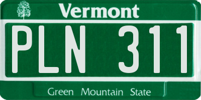 VT license plate PLN311