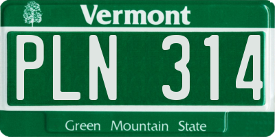VT license plate PLN314