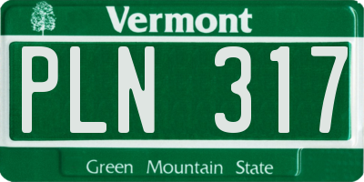 VT license plate PLN317