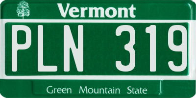 VT license plate PLN319