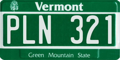 VT license plate PLN321