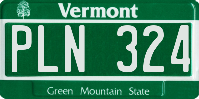 VT license plate PLN324