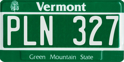 VT license plate PLN327