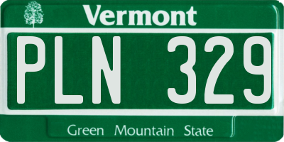 VT license plate PLN329
