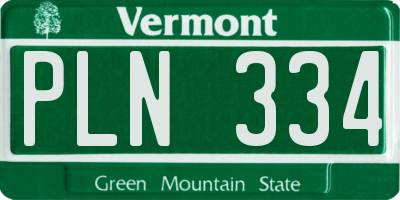 VT license plate PLN334